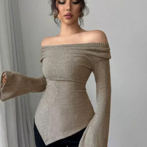 Bodycon Off-Shoulder Knit Top
