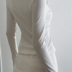 Lace Detail Long Sleeve Knit Top