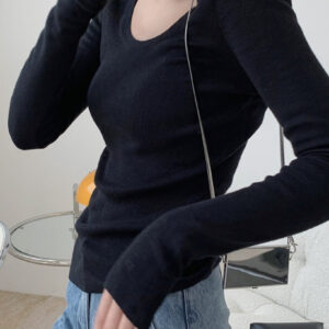 Elegant Turtleneck Bodycon Knit Top